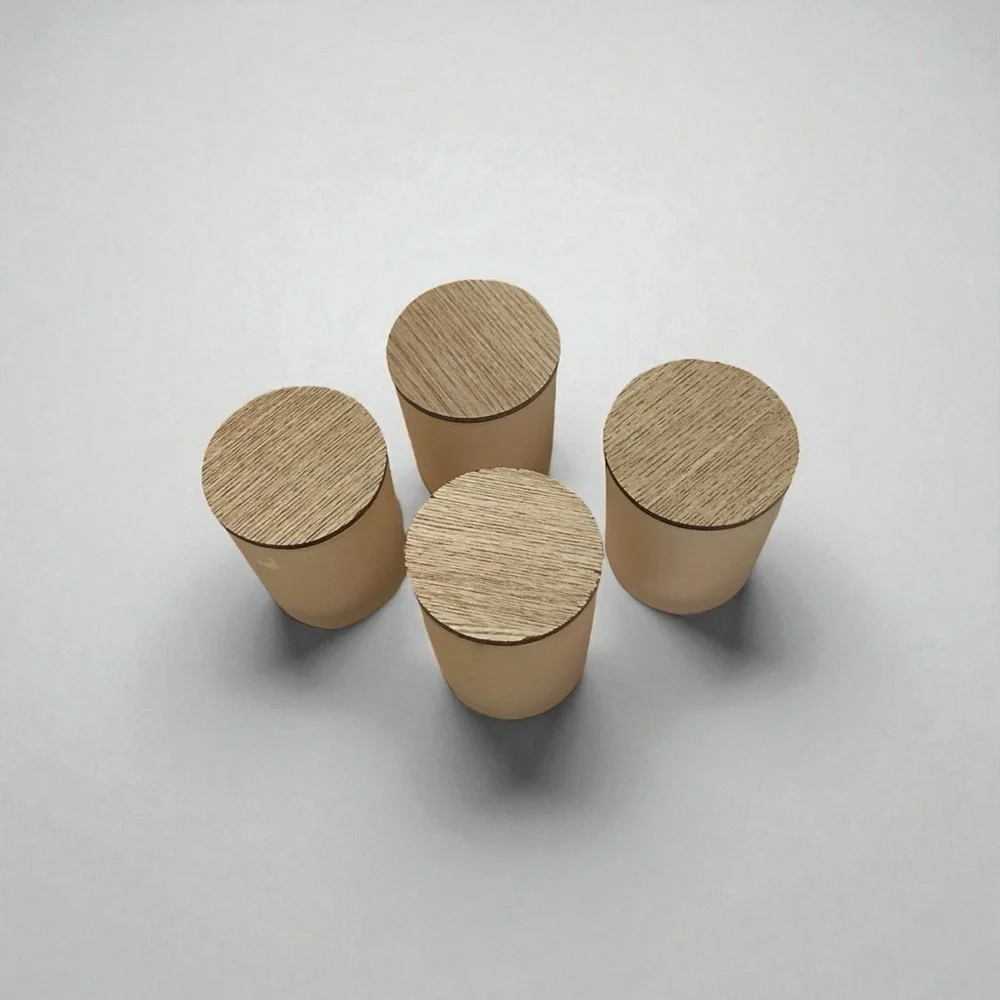 4 Small Glass with Wood Lid Storage Containers 3